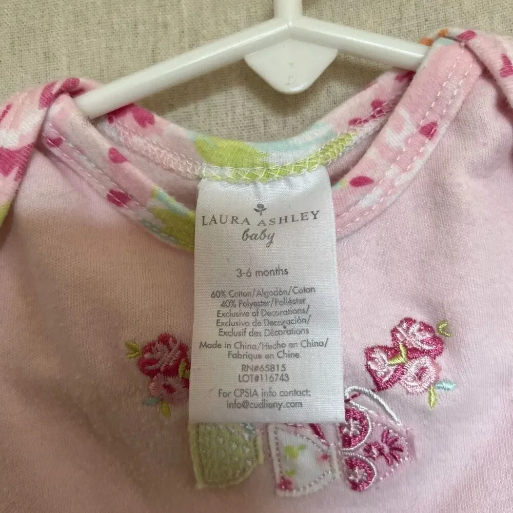 Laura Ashley Pink Tea Party Baby One Piece